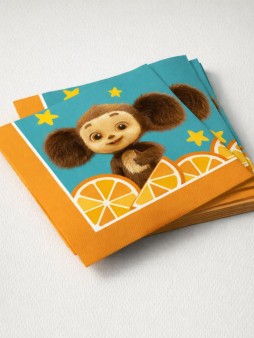 Салфетки бумажные трехслойные 20шт. "Чебурашка-2", (33*33 см)