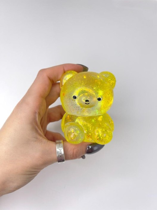 Мялка - антистресс «Милый мишка», желтая 