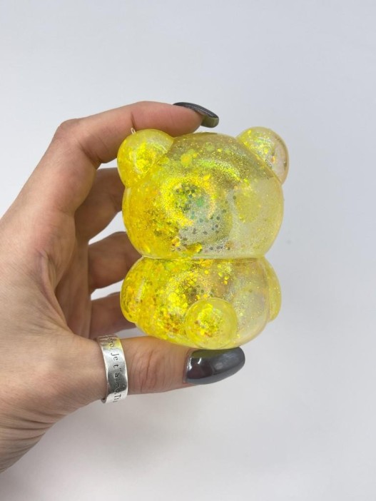 Мялка - антистресс «Милый мишка», желтая 