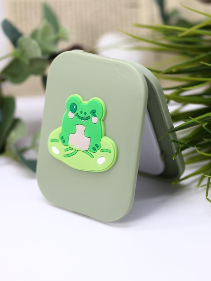 Зеркало с расческой "Froggy", green