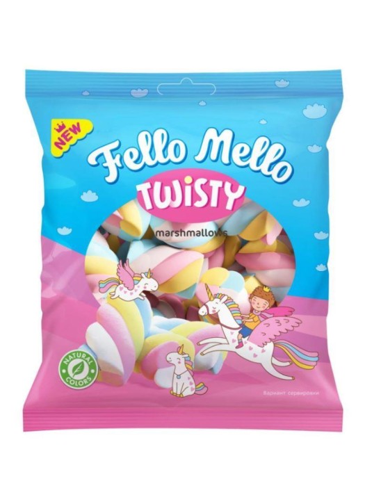 Жевательный зефир (Marshmallows) &quot;FELLO MELLO&quot; TWISTY 85 гр 