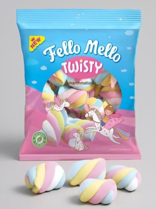Жевательный зефир (Marshmallows) &quot;FELLO MELLO&quot; TWISTY 85 гр 