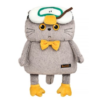 Мягкая игрушка "Кот Басик в маске для сна "Гусик" (34 см)