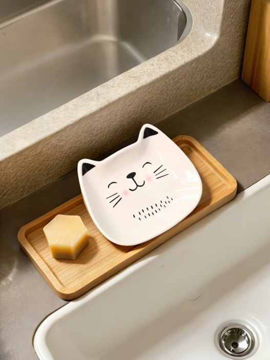 Мыльница iLikeGift «Cute cat», 10х13 см 