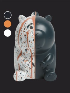 Набор для творчества с красками (3*60 мл) - копилка "Fluid capybara", 18 см (бежевый/белый/чёрный)