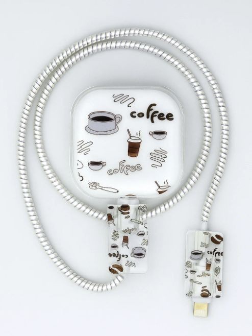 Защитный набор для зарядного устройства iLikeGift «Coffee», transparent (5 предметов) 