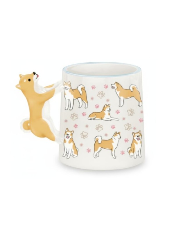 Кружка керамическая iLikeGift "Жизнь корги", белая (14,4*9,4*10,3см),430мл