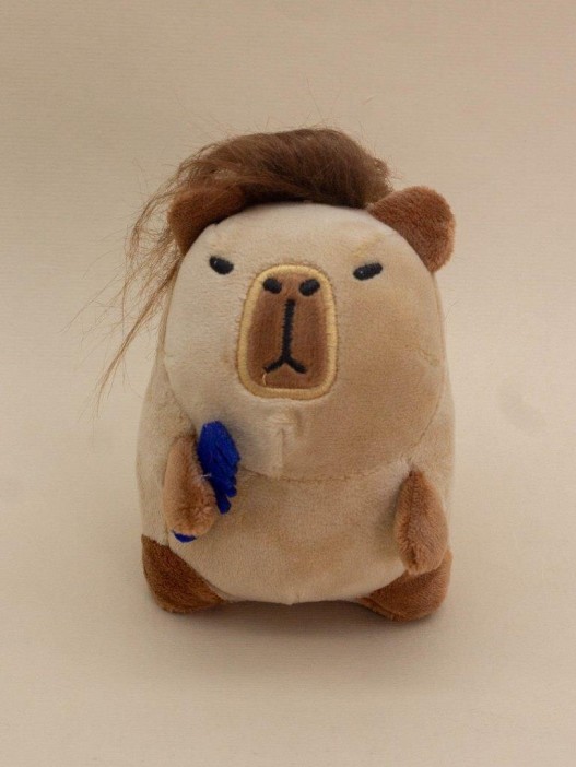 Плюшевый брелок "Сapybara rocks", beige (11 см) 