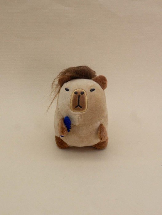 Плюшевый брелок "Сapybara rocks", beige (11 см) 