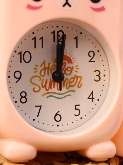 Часы-будильник с подставкой для канцелярии «Cute bunny», pink 