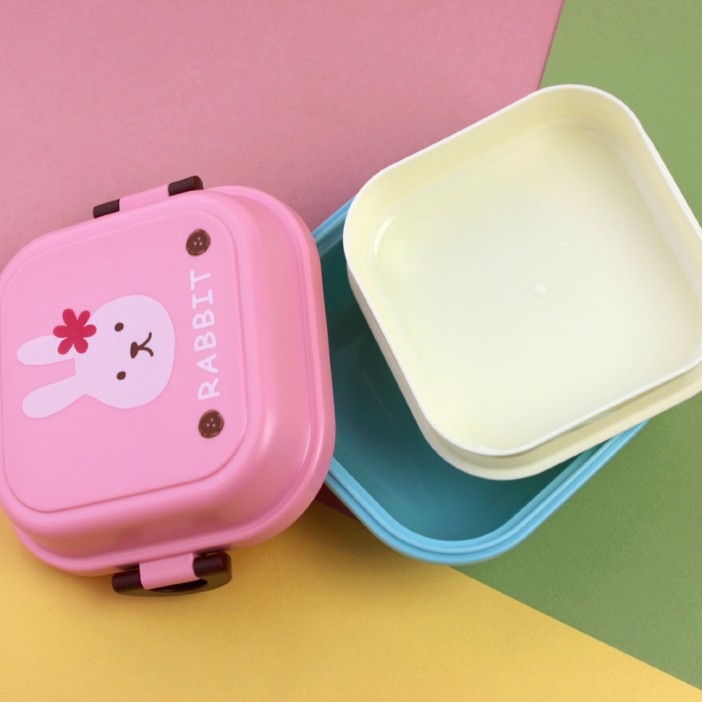 Ланчбокс Кролик квадратный (Розовый) 