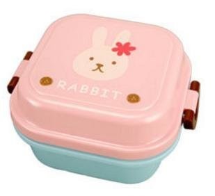 Ланчбокс Кролик квадратный (Розовый) 