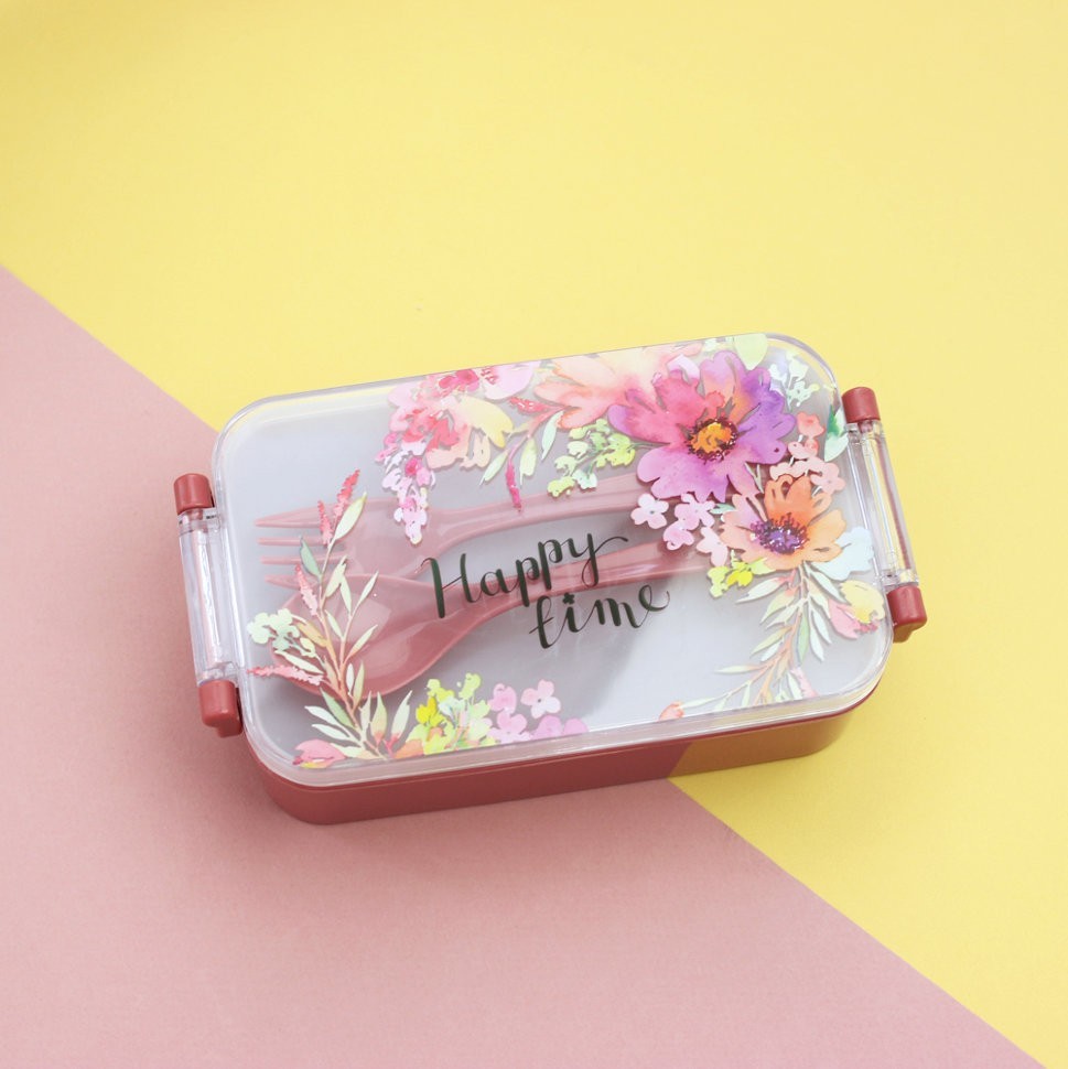 90046 Ланчбокс "Happy Time" dark pink