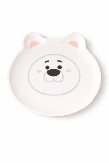 Тарелка керамическая "Милый мишка", белая