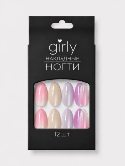 Накладные ногти GIRLY «Цветной тип», 12 шт., с клеевыми пластинами