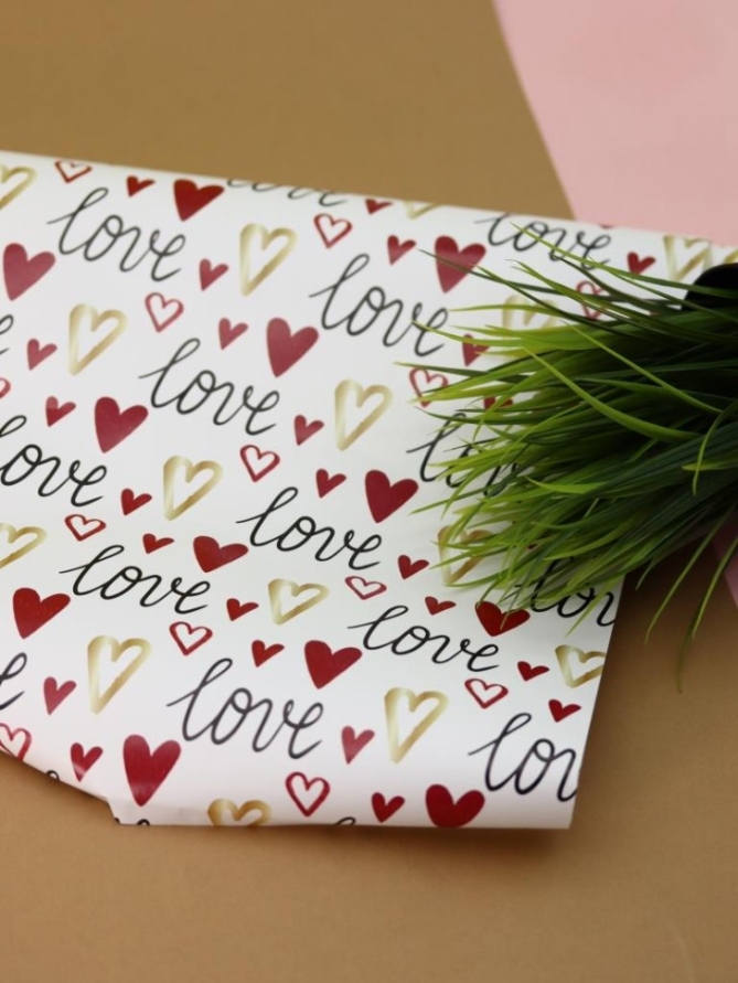 Упаковочная бумага «LoveWrap» 1 рулон, 50*70 см