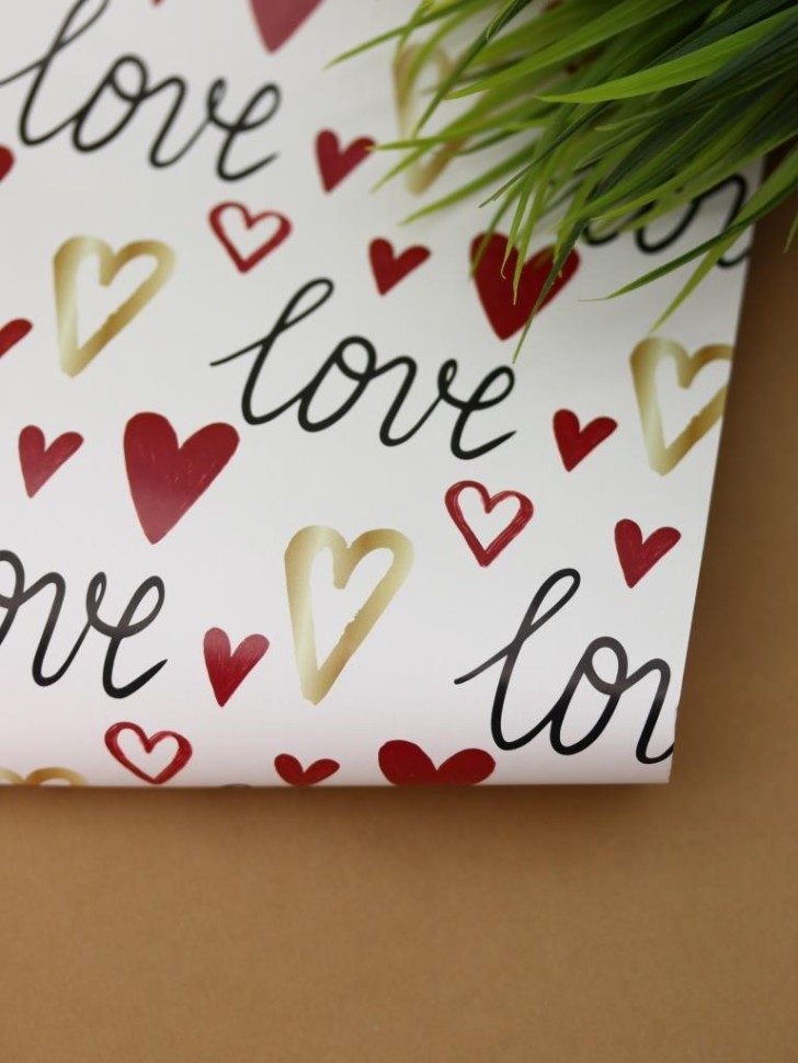 Упаковочная бумага «LoveWrap» 1 рулон, 50*70 см
