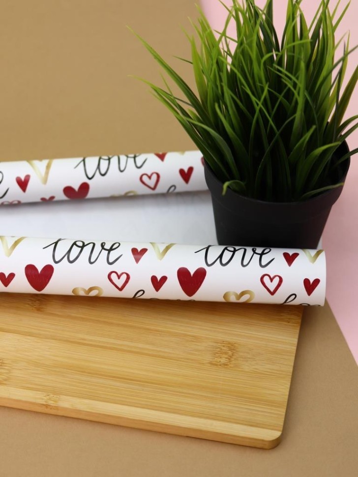 Упаковочная бумага «LoveWrap» 1 рулон, 50*70 см