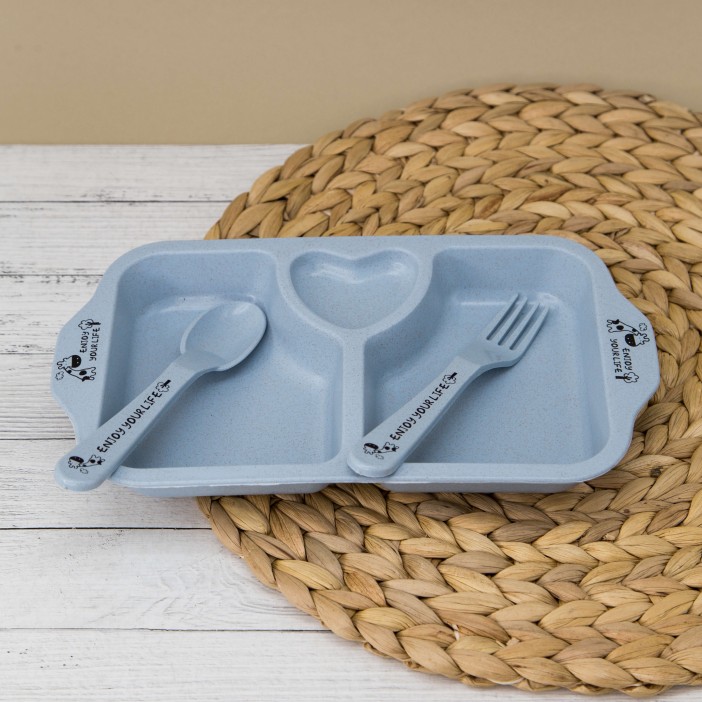 Тарелка &quot;Love&quot;, blue (ложка+вилка) 