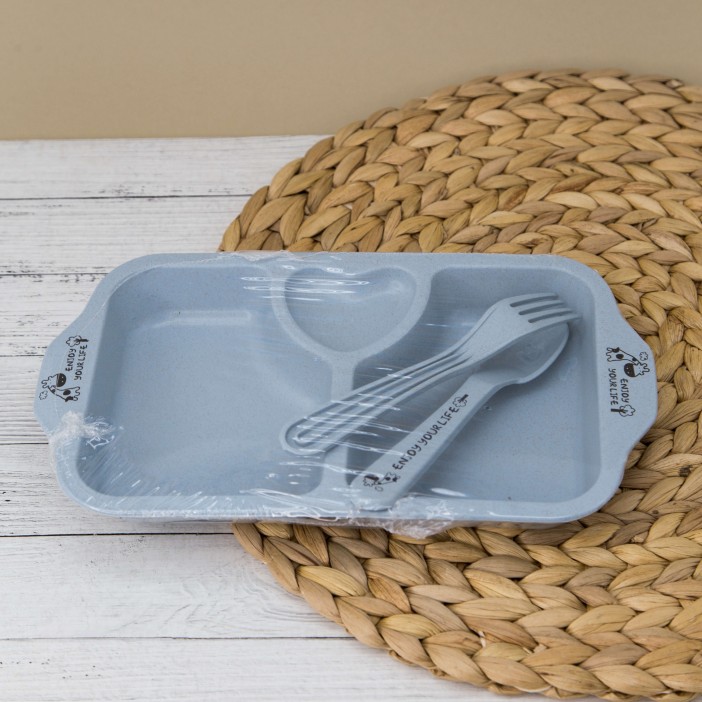 Тарелка &quot;Love&quot;, blue (ложка+вилка) 