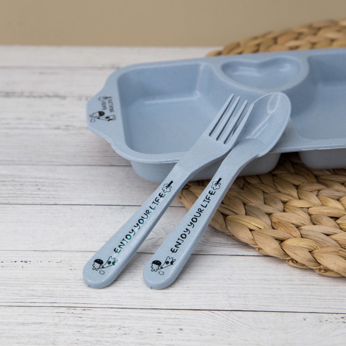 Тарелка &quot;Love&quot;, blue (ложка+вилка) 