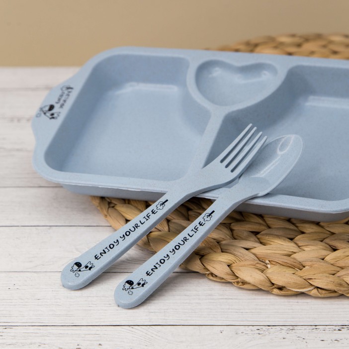 Тарелка &quot;Love&quot;, blue (ложка+вилка) 