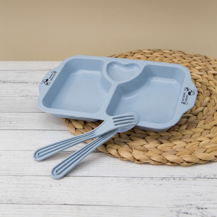 Тарелка &quot;Love&quot;, blue (ложка+вилка) 