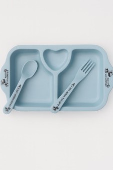 Тарелка "Love", blue (ложка+вилка)