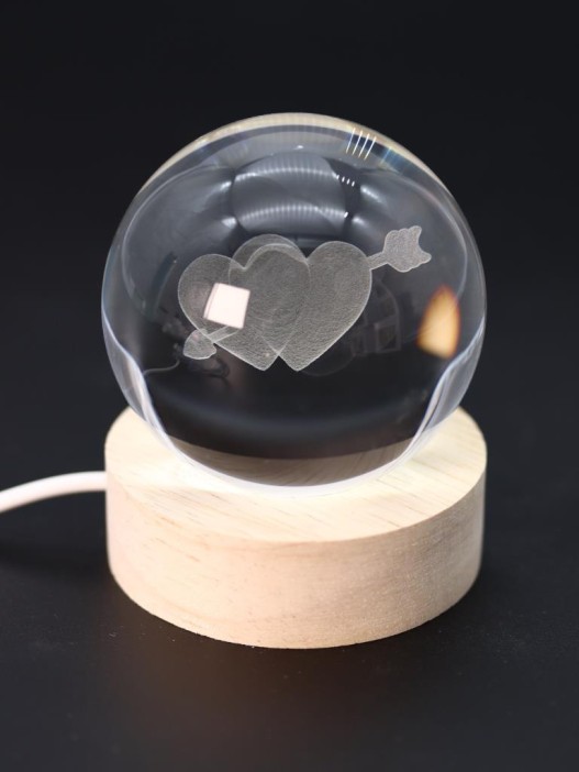 Ночник 3D iLikeGift «Two hearts» (6 см) 