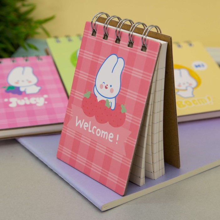 Блокнот (А7) "Funny bunny", red 