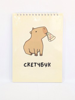 Скетчбук DRAW ME! «Капибара и пицца», 14х20 см,  плотность 100 гр