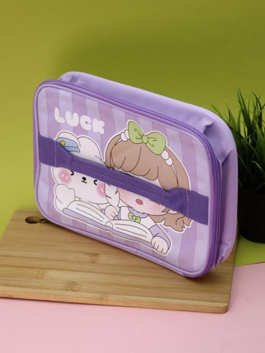 Сумка на чемодан сверху &quot;Anime Girl&quot;, purple (29*22*8) 