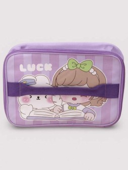 Сумка на чемодан сверху "Anime Girl", purple (29*22*8)