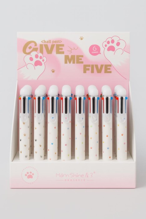 Разноцветная ручка 6 в 1 "Lots of paws", mix