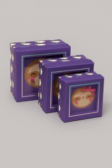 Набор подарочных коробок 3 в 1 «Cute sloth», 15*15*6.5-17*17*8-19*19*9.5