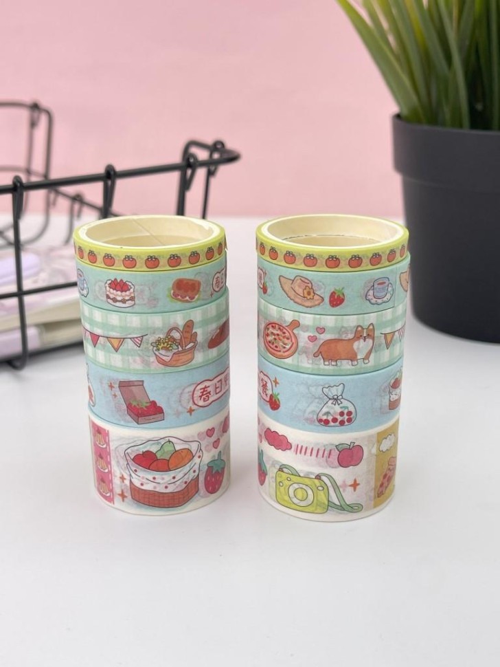 Набор декоративного скотча 10 шт. "Вкусные истории", собаки, шоу-бокс 8 шт