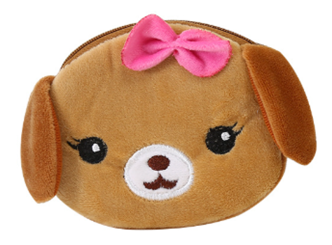 Кошелёк плюшевый "Сute dog", brown (11*10 см)