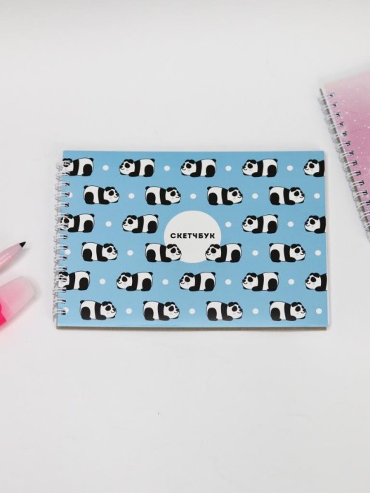 Скетчбук &quot;Panda&quot; 14х20 см,  плотность 100 гр 