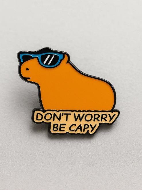 Значок металлический iLikeGift &quot;Don&#039;t worry be capy&quot; 