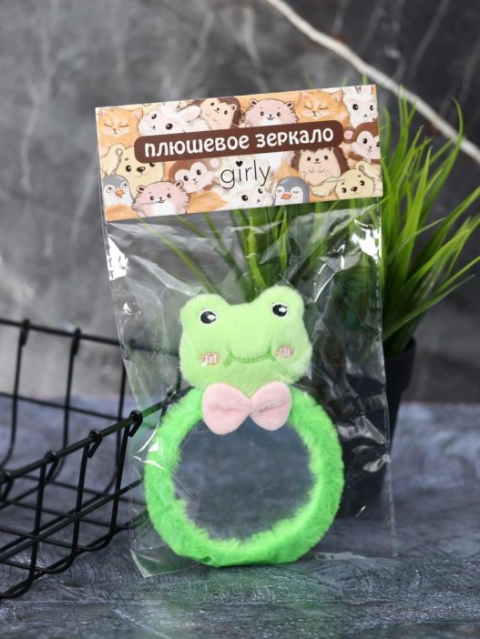 Плюшевое зеркало GIRLY &quot;Round frog&quot;, green (8*12,5 см) 