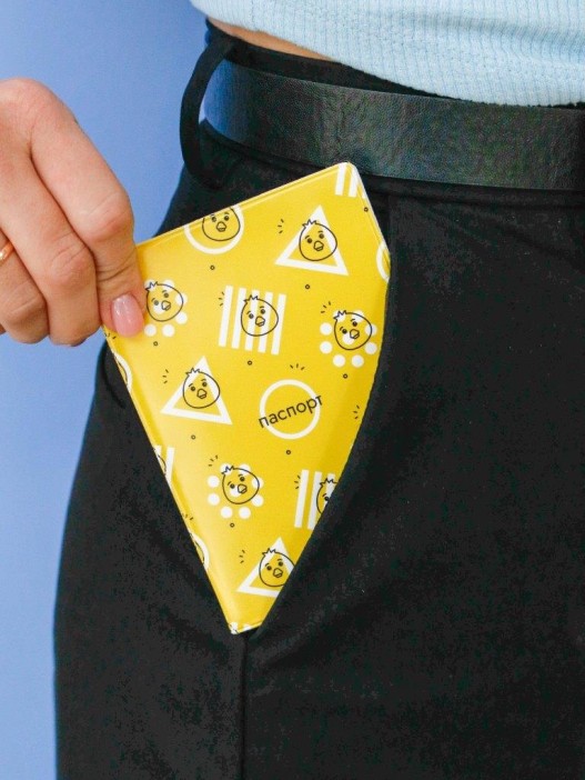 ОБЛОЖКА ДЛЯ ПАСПОРТА «Crazy duck», yellow, плотность 600 мкм 