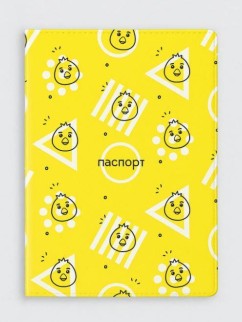 ОБЛОЖКА ДЛЯ ПАСПОРТА «Crazy duck», yellow, плотность 600 мкм
