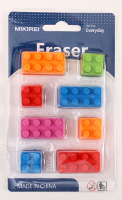 Ластики "Конструктор", 8 шт. в наборе 