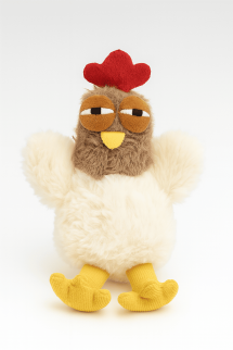 Плюшевый брелок "Laying hens", beige, 16 см