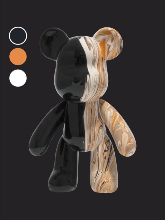 Набор для творчества с красками (3*60 мл) "Fluid bear", 23 см (чёрный/белый/золотой) 