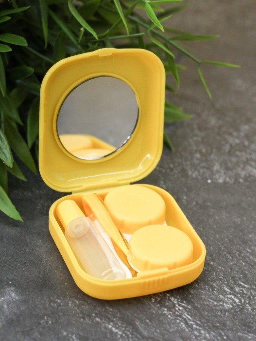 Контейнер для линз «Classic square», yellow 