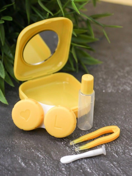 Контейнер для линз «Classic square», yellow 