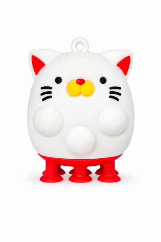 Брелок-антистресс на присосках "Cat", white (5см) 