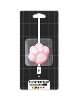 Защитная насадка для провода iLikeGift "Сat's paw", pink