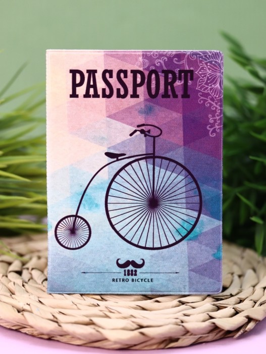 ОБЛОЖКА ДЛЯ ПАСПОРТА RETRO BICYCLE, плотность 600 мкм 